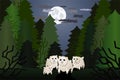 Nightmare of helpless sheep alone in the forest