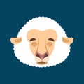 Sheep sleeping emotion avatar face. Ewe asleep emoji. Farm animal Vector illustration Royalty Free Stock Photo