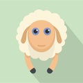 Sheep smile icon, flat style Royalty Free Stock Photo