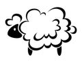 Sheep. Vector black silhouette. Royalty Free Stock Photo
