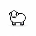 Minimalist Sheep Icon In Linear Style For Animated Gifs