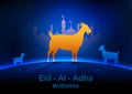 sheep wishing Eid ul Adha Happy Bakra Id holy festival of Islam Muslim Royalty Free Stock Photo