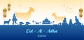 sheep wishing Eid ul Adha Happy Bakra Id holy festival of Islam Muslim