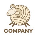 Sheep and wool logo. Vector illustration. Royalty Free Stock Photo
