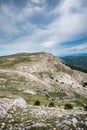A view towards Mrgar, a sheepfold in a shape of flower, in the karst landscape above Baska, Island of Krk, Croatia