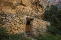 Sheepfold with a stone wall to keep in livestock next to Jaraba Royalty Free Stock Photo