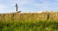 sheeps in corral near lighthouse on Cap Gris-Nez Royalty Free Stock Photo