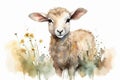 Sheeps farm in willows character clipart, white background Royalty Free Stock Photo