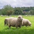 Sheeps grazing in the medow next to Salisbury Cathedral