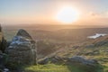 Sheeps tor at sunset Royalty Free Stock Photo