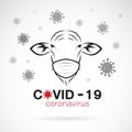 Sheeps wearing a mask to protect against the covid-19 virus., Breathing mask on sheep face flat vector icon for apps and websites