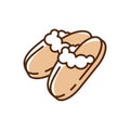 Sheepskin shearling slippers RGB color icon Royalty Free Stock Photo