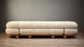 Modern Cream Ottoman With Soft Armrests And Hemp Frame