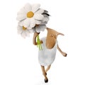 Sheepy with flowers Royalty Free Stock Photo
