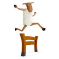 Sheepy jumping Royalty Free Stock Photo