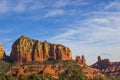 Sheer cliffs of red rock mountains Royalty Free Stock Photo