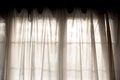 Sheer fabric window curtain with filtered light