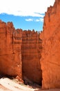 Sheer orange cliffs on the Navajo Trail in Bryce Canyon Royalty Free Stock Photo