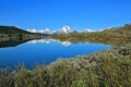 Grand Teton National Park with Rocky Mountains Range reflected in Oxbow Bend of Snake River, Wyoming