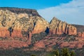 Sheer Red Rock Cliffs With Geological Layers Royalty Free Stock Photo