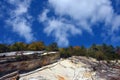 Sheer Rock Cliff Reaches to Appalachian Autumn Color