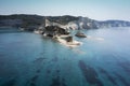 Sheer white cliffs of Cape Drastis near Peroulades