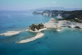 Sheer white cliffs of Cape Drastis near Peroulades