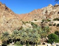 Shees valley in mountains area, wadi shees in uae