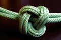 sheet bend knot joining two ropes together Royalty Free Stock Photo