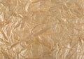 Sheet of Brown Thin Crumpled Craft Paper Background Royalty Free Stock Photo