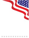 USA flag symbols wavy corner border.