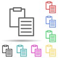 sheet and folder tablet multi color style icon. Simple thin line, outline vector of web icons for ui and ux, website or mobile Royalty Free Stock Photo