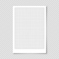 Sheet of graph paper with grid. Millimeter paper texture, geometric pattern. Gray lined blank for drawing, studying