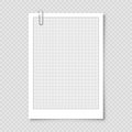 Sheet of graph paper with grid. Millimeter paper texture, geometric pattern. Gray lined blank for drawing, studying