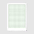 Sheet of graph paper with grid. Millimeter paper texture, geometric pattern. Green lined blank for drawing, studying Royalty Free Stock Photo