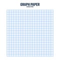 Sheet of graph paper with grid. Millimeter paper texture, geometric pattern. Blue lined blank for drawing, studying Royalty Free Stock Photo