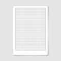 Sheet of graph paper with grid. Millimeter paper texture, geometric pattern. Gray lined blank for drawing, studying