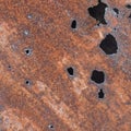 Sheet iron with holes of corrosion