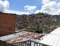 Sheet metal roofs and houses in favela comune thirteen