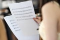 Sheet Music : Background Musical Notes with selective focus , International musician and composer concept Royalty Free Stock Photo