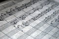 Sheet Music Background Musical Notes with selective focus Royalty Free Stock Photo