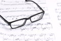 Sheet music and glasses Royalty Free Stock Photo