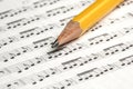 Sheet Music Pencil Notes Closeup Royalty Free Stock Photo