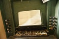 Sheet music on pipe organ
