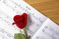 Sheet Music with Rose Royalty Free Stock Photo