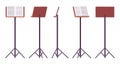 Sheet music stand, brown tripod pedestal for performers, singers pedestal Royalty Free Stock Photo