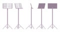 Sheet music stand, grey tripod pedestal for performers, singers pedestal Royalty Free Stock Photo