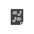 Sheet music vector icon Royalty Free Stock Photo
