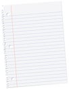 Sheet of notebook paper Royalty Free Stock Photo