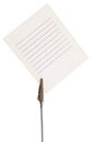 Sheet for notes in a holder Royalty Free Stock Photo